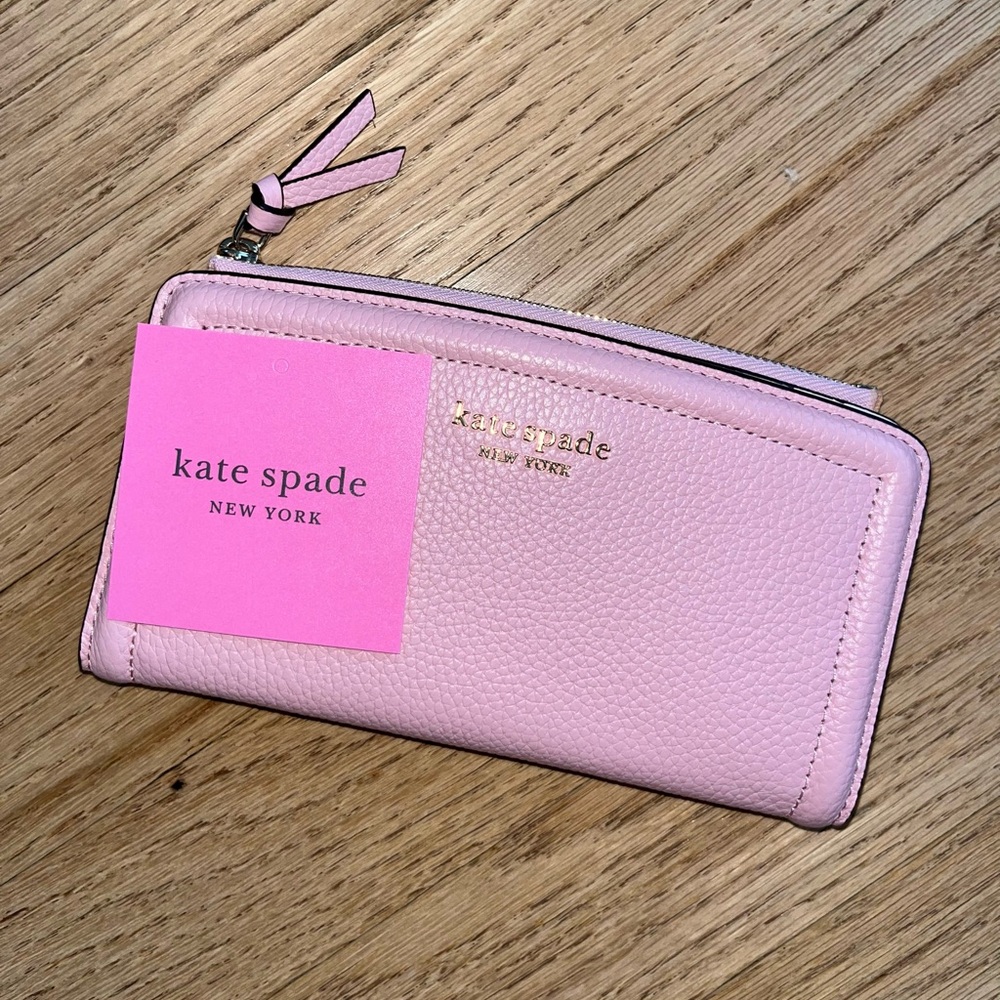 KATE SPADE Knott Pebbled Leather Slim Wallet
